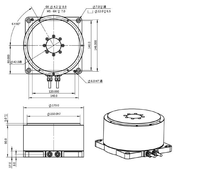 EDDR170-H95-MI外轉(zhuǎn)子力矩電機